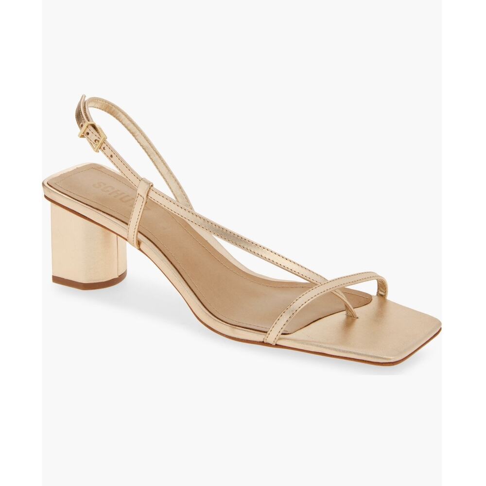 SCHUTZ Metallic Gold Strappy Sandals